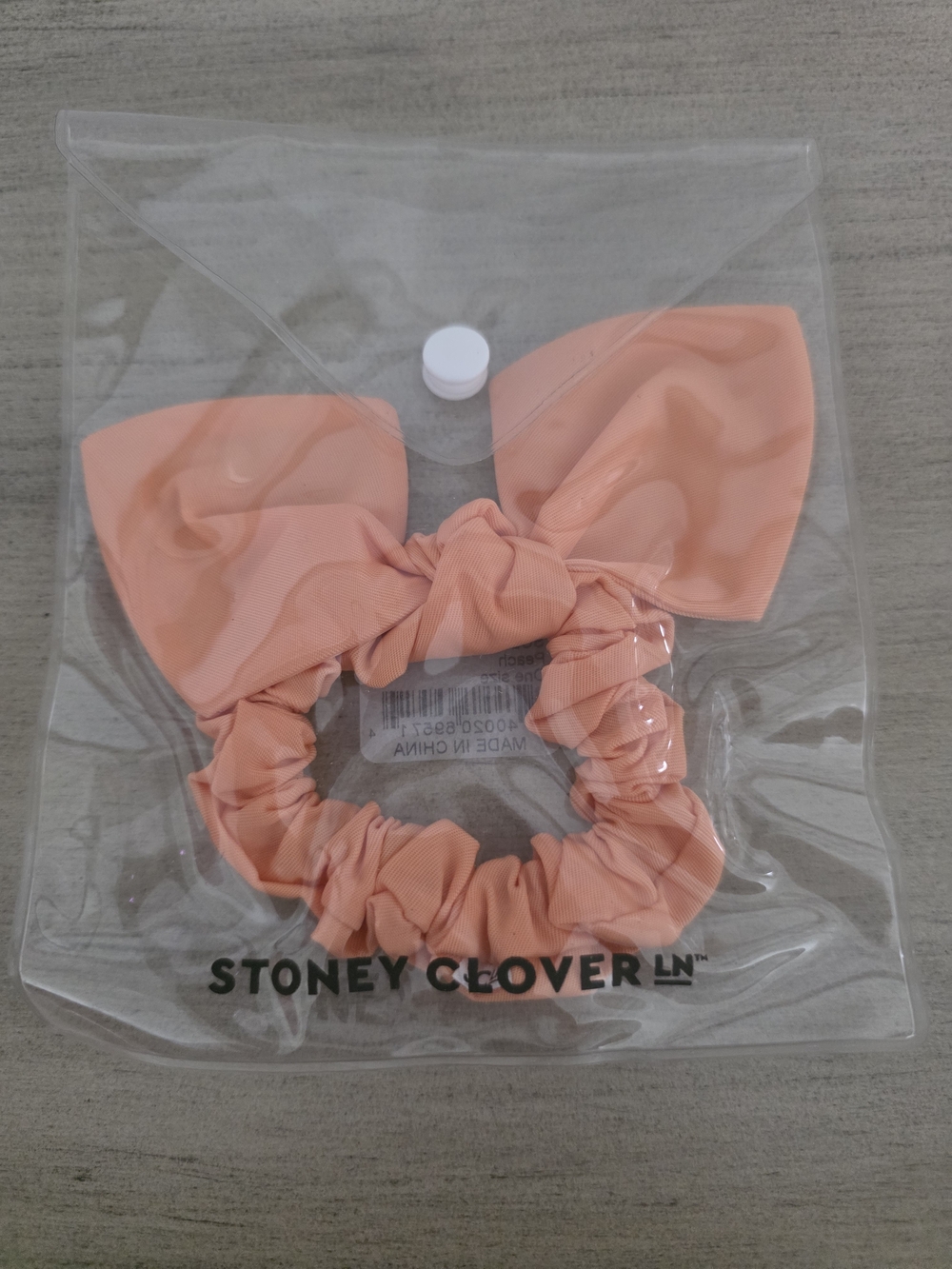 Stoney Clover Lane Peach Bow Hair Scrunchie
